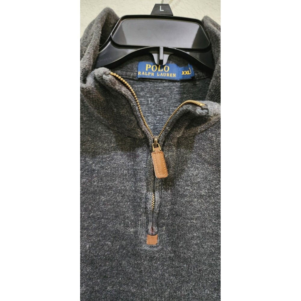 Polo Ralph Lauren Men’s Quarter Zip Pullover Long Sleeves Gray Sweater Size XXL